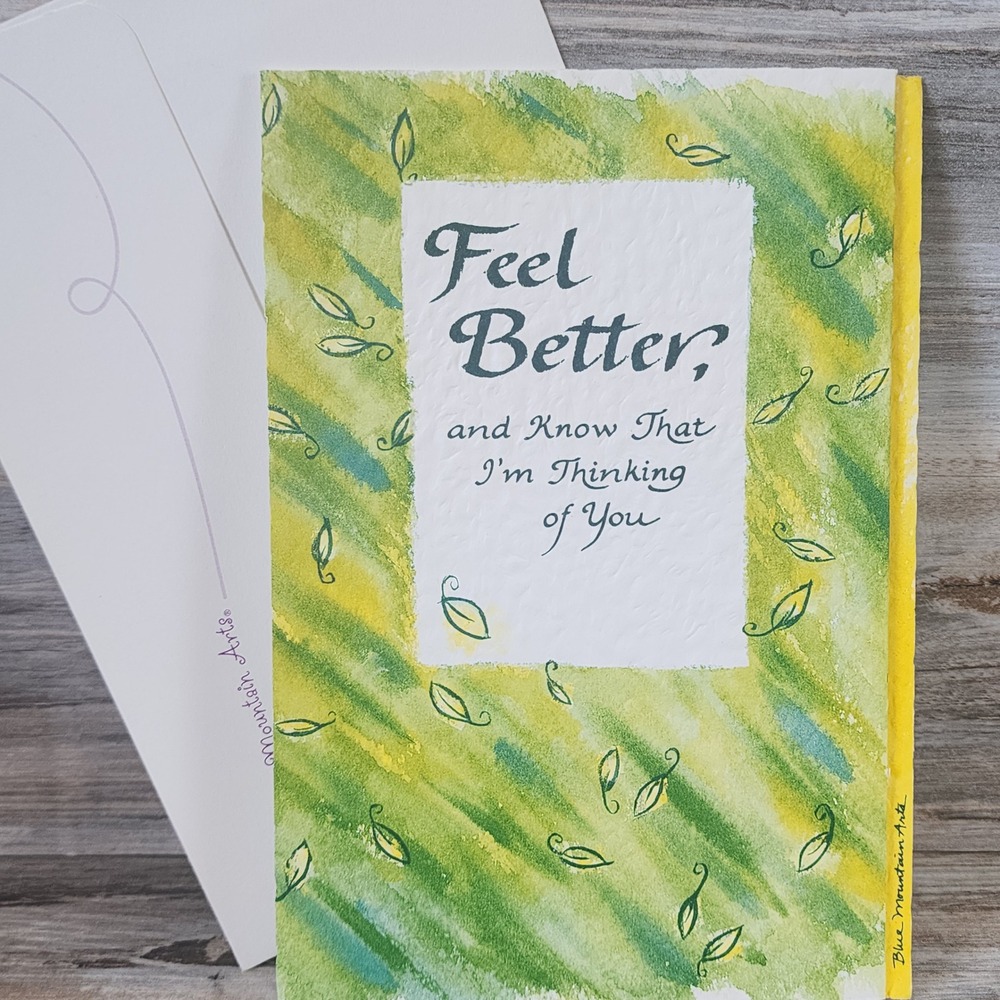 Blue Mountain Arts Feel Better Greeting Card Anna Marie Edwards Watercolor Green